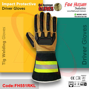2025 OEM Gants de protection contre les chocs en cuir de chèvre résistant aux coupures Gants de soudage Tig Anti-Impact Schlaghandschuhe - Product Image 4