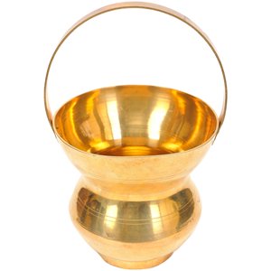 Kamandalu de Latón Hecho a Mano en India, 7 Pulgadas, ZBG50, para Regalo, Tradicional Indio, de Plástico - Product Image 1