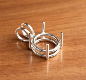 Handmade 925 Silver 10mm Round 4 Prong Semi Mount Designer Charm Pendant Empty Stone Setting DIY Keepsake Resin Jewelry Findings - Product Image 2