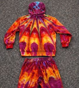 Ensemble sweat à capuche et jogging tie-dye unisexe haut de gamme, survêtement deux pièces streetwear personnalisé uni - Product Image 6