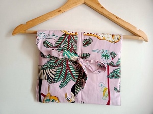 ชุดนอนสตรีสัตว์พิมพ์ผ้าฝ้ายชุดราตรีเสื้อพิมพ์ป่าและกางเกงสวมใส่กลางคืนสาวสวมใส่ชุดนอน - Product Image 3