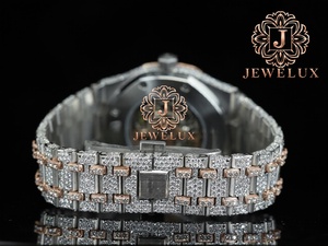 Montre Hip Hop en acier inoxydable avec diamants Moissanite, fabrication haut de gamme pour hommes, montre-bracelet de luxe disponible à la vente - Product Image 3