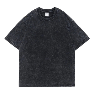 Camiseta de Algodón Lavado Gris Oscuro para Hombre, Cuello Redondo, Manga Corta, Corte Regular, Tejido Jersey Informal, Transpirable, Color Sólido - Product Image 6