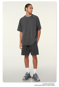 Conjunto Deportivo Unisex de Manga Corta, Transpirable y Ecológico de 250 Gsm, Camiseta y Pantalones Cortos de Verano para Parejas, 2 Bolsillos, Talla Grande - Product Image 3