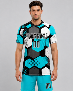 ชุดเสื้อฟุตบอลระบายอากาศได้ดีดีไซน์ใหม่สำหรับทีมโลโก้ด้านหน้า - Product Image 1