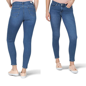 Jeans pour femmes OEM, vêtements pour femmes, jeans à jambes larges, taille mi-haute, décontractés, en denim blanc personnalisé - Product Image 6