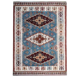 Tapis Kilim Dhurrie serbe antique Tapis en laine tissé à la main avec un design oriental géométrique vintage - Product Image 1