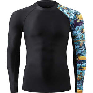 Chemises de compression respirantes à manches courtes en mesh pour hommes, protection solaire UV, séchage rapide, pour entraînement, yoga, gym, course à pied, sport, MMA, rashguard - Product Image 1