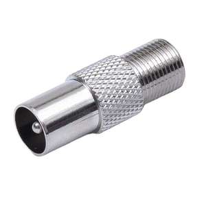 Conector RF Macho a Hembra F, Adaptador de Cable Coaxial, Acoplador de Extensión Coaxial, Conector Recto Niquelado de Radiofrecuencia - Product Image 1