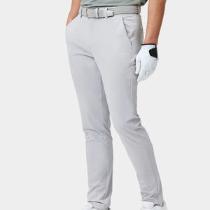 Pantalon de jogging confortable à taille élastique, blanc, coupe ajustée, décontracté, en toile, style devant plat, jambe large, idéal pour le printemps - Product Image 4