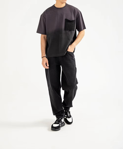 Customize Wholesale 220 GSM 100% Cotton Custom Print Turtleneck Knitted Short Sleeve Regular Fit Your logo Custom Size t Shirt - Product Image 5