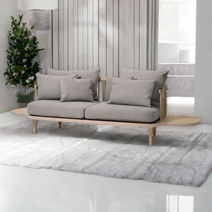 Canapé deux places en bois de haute qualité, design tendance et élégant, avec mousse et tissu de qualité supérieure, idéal pour la maison, l'hôtel et la villa. - Product Image 1