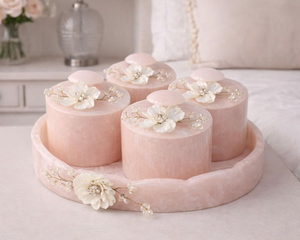 Luxury Handcrafted Resin Jar Set Textured Design Flower Pattern Foldable Stackable Dishwasher Safe Heatable <b>Kitchen</b> <b>Decor</b> - Product Image 3