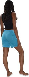 Shorts Casuales para Mujer, Tie Dye, Cintura Media, Cordón Ajustable, Tejido de Algodón y Spandex, Transpirables, con Bolsillos, Colores Pastel Rosa y Azul - Product Image 4