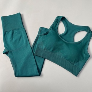 Ensemble de yoga pour femmes au design tendance, à faible MOQ, vente en gros, logo personnalisé, vêtements de yoga fitness, ensembles de yoga sans couture pour femmes - Product Image 3
