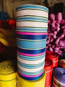 Ellora Nyl021 Eco Friendly Woven Nylon PVC Coated <b>Fabric</b> Roll Shopping Bags Durable Striped Reusable Grocery Bag Anti-Bacteria - Product Image 4