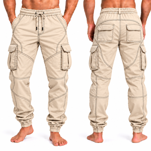 Pantalons cargo pour hommes 100% coton, pantalons utilitaires décontractés, pantalons streetwear personnalisés, fabricant en gros, marque privée OEM - Product Image 3