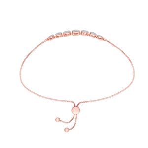 กำไลข้อมือเพชรทรงกลมแบบฝังขอบสีโรสโกลด์ที่เพาะเลี้ยงในห้องปฏิบัติการ - Product Image 2