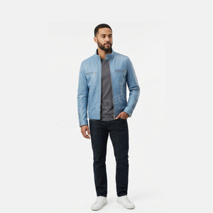 Veste en cuir de haute qualité, best-seller, nouvelle conception OEM, vente en gros, arrivée tendance, veste en cuir sur mesure pour hommes - Product Image 5