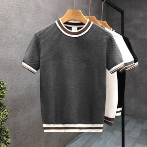 Men Waffle Knitted T-Shirt Textured Cotton Crew Neck <b>Short</b> <b>Sleeve</b> Relaxed Fit Casual Everyday Fashion Tee - Product Image 6