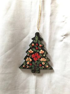 Handmade Kashmir Paper Mache Christmas <b>Tree</b> <b>Ornament</b> Floral Hand-Painted Christmas <b>Tree</b> Hanging Decoration Eco-Friendly Paper M - Product Image 3