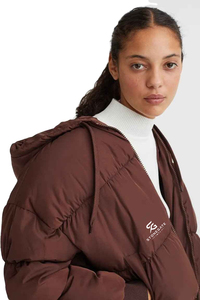 <b>Women</b> Casual Corduroy Quilted Bubble Puffer <b>Jacket</b> <b>Winter</b> <b>Warm</b> Hooded Outdoor Fashion Windproof Solid Color Lightweight Logo - Product Image 3