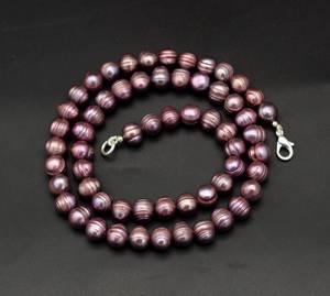 Collier ras du cou en perles d'eau douce naturelles de haute qualité, couleur rose rouillé, perles rondelles de 7-8 mm, pour femmes et filles, vente en gros - Product Image 1