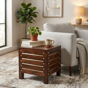 Hermoso Taburete de Madera Hecho a Mano, Taburete de Madera Maciza para Sala de Estar, Dormitorio, Cocina y Muebles Rústicos de Interior - Product Image 6