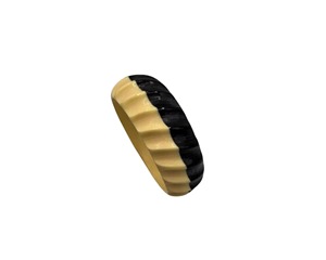 Anillo Moderno de Resina con Diseño de Ondas Negras y Doradas, un Regalo Novedoso y Exquisito para Uso Personal - Product Image 2