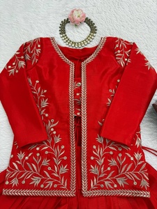 Trending <b>Red</b> Embroidered Traditional Indian <b>Lehenga</b> Set for Women <b>Wedding</b> And Party Wear From Indian Supplier - Product Image 5