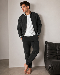 Mens varsity <b>jacket</b> made for urban comfort with breathable warmth and classic athletic inspired style for everyday casual looks - Product Image 5