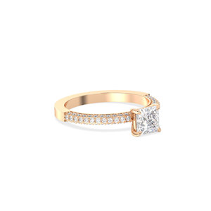 REYES Factory Direct Sale Princess Cut 1.36Ct HPHT CVD Lab Grown Diamond Rings For Women 14K Solid Gold Wedding Gift Jewelry - Product Image 3