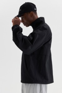 Chaqueta Bomber Negra para Hombre, Cortavientos, con Cierre de Cremallera, Estilo Casual, Cuello Alto, Material de Poliéster, para Otoño - Product Image 4