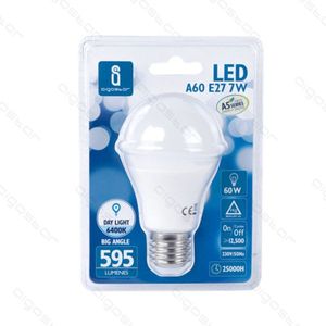 Lampadina LED A60 E27 7W 6400K Luce Diurna 595 Lumen Ampio Angolo 25000H - Product Image 1
