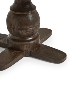 Modern Classic Solid Wood <b>Round</b> Dining <b>Table</b> with Unique Pedestal Base Dark Finish for Dining Room Restaurant Hotel Project - Product Image 6