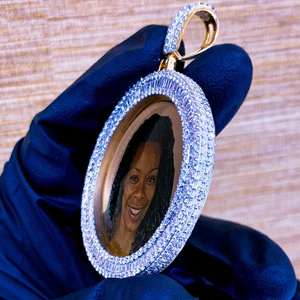 Colgante de Diamante Personalizado con Foto, Chapado en Plata de Ley, Amuleto para Niños, Bodas y Fiestas - Product Image 4