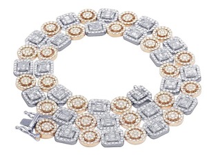 مجوهرات الهيب هوب المخصصة بالكامل الماس سلسلة الارتباط كوبي جولة مختبر نمت الماس والمجوهرات مع 14K سلسلة الذهب الأصفر للرجال