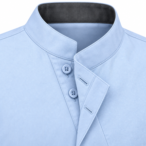 Blouse médicale unisexe bleu clair avec col cheminée, personnalisable, vente en gros, uniforme de travail pour cliniques - Product Image 6