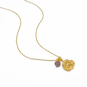 Taurus Zodiac April Birthstone Herkimer Diamond <b>Pendant</b> Gold Plated Raw <b>Crystal</b> Necklace for Women Fashion Chains Necklace - Product Image 4