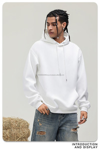 Vente en gros de streetwear automne-hiver 330gsm sweatshirts et sweats à capuche d'entraînement vierges surdimensionnés décontractés unisexe - Product Image 2