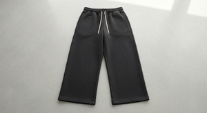 Men Casual Solid Jogger Sweatpants Drawstring <b>Elastic</b> Waist Custom Logo Fleece Knitted <b>Trousers</b> Left Leg for Autumn Winter - Product Image 1