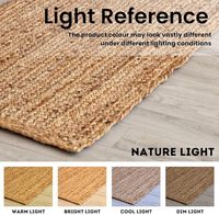 Mehrzweck-Juteteppich in zwei Farben, runder, strapazierfähiger, handgefertigter Teppich aus Naturfasern für Wohnzimmer, Esszimmer oder Entspannungsbereich.