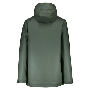 Veste de pluie à capuche pour homme tendance et haut de gamme, vert uni, imperméable, en polyester, manteau d'hiver décontracté avec fermeture à boutons, coupe classique - Product Image 2