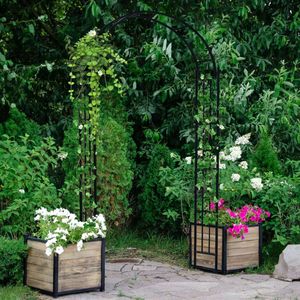 Arche de jardin en métal de 7,5 pieds pour la décoration extérieure et les plantes grimpantes, idéale pour les mariages - Product Image 6
