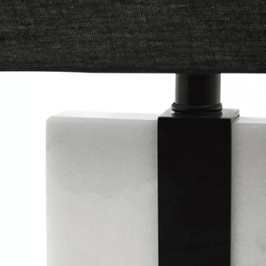 Contemporary Marble <b>Bedside</b> Lamp With Refined <b>Dark</b> Metallic Frame And Elegant Modern Interior Character - Product Image 3