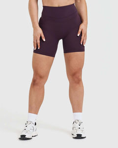 Nouveaux shorts unifiés bleu myrtille pour femmes, taille haute, avec ceinture compressive et tissu performant anti-transpiration - Product Image 1