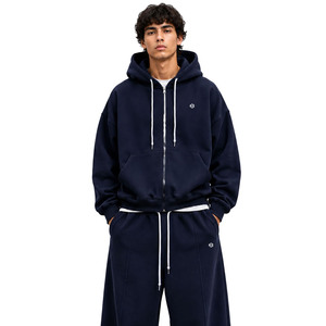 Nouvelle Collection : Ensembles de Luxe Personnalisés en Polaire Épaisse Couleur Unie, comprenant des Sweats à Capuche Zippés Coupe Boxy Oversize et des Pantalons de Survêtement Amples à Jambes Larges - Product Image 4