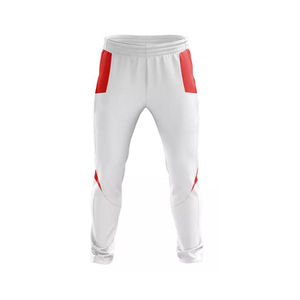 <b>White</b> Red Color Blocking Soccer Jersey Set Men's Short Sleeve Polo With Elastic Waist Pants Moisture Wicking All Seasons - Product Image 2