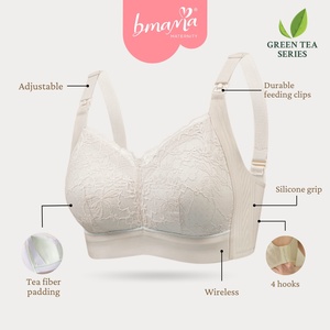 Soutien-gorge d'allaitement grande taille Bmama en dentelle antibactérien – Soutien-gorge à couvrance totale, sans armatures et respirant |   Soutien-gorge C–E Cups Menyusu - Product Image 2