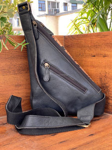 New Trendy Hand <b>Tooled</b> <b>Leather</b> Crossbody Bag Women Sling Fanny Packs Purses Cowhide Chest Shoulder Crossbody Bags for Men Women - Product Image 4